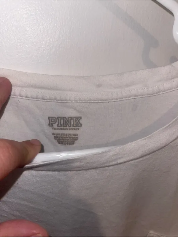 PINK Victoria's Secret White Pocket Tee - Women's Casual Crew Neck - Size XL - Image 3
