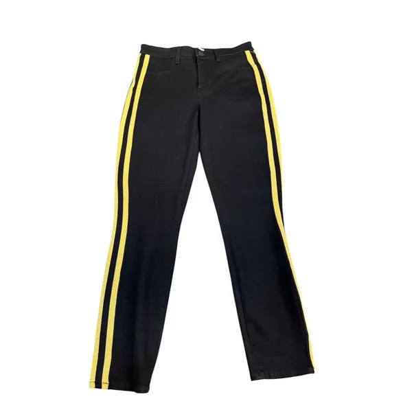 L'agence Margot Gold Stripe Skinny Jeans 27 Black Denim Pants - Image 2