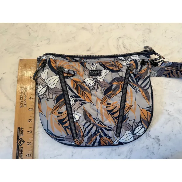 Lug Lily Grey‎ Clover Navy Floral Crossbody Bag RFID Travel Convertible NWOT - Image 11