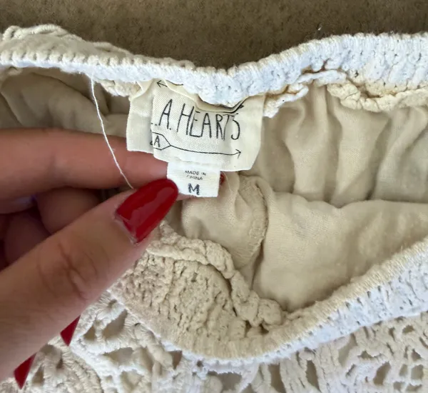 Pacsun LA Hearts White Crochet Shorts - Image 4