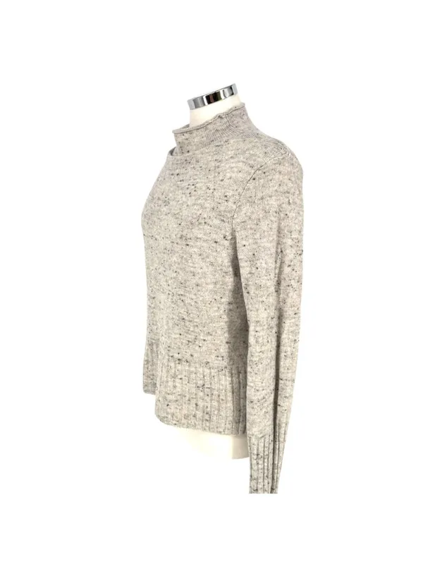 Madewell Donegal Inland Mock Neck Sweater coziest Yarn Speckled Cream Size Large - Image 5