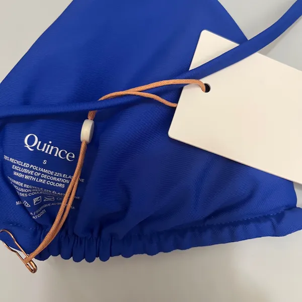 New Quince Women's Italian Triangle Bikini Top Electric Blue Size Small - Image 4