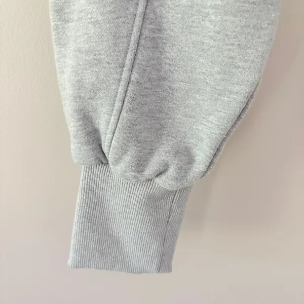 Acta Wear Essential Sweatshirt Ultra Crop Medium Gray Mock Neck Fleece Drawstring - Image 7