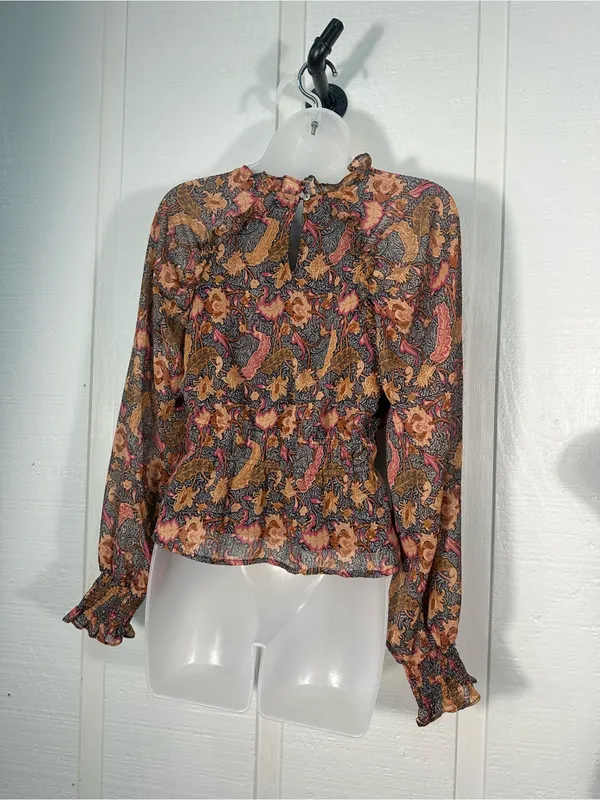 Entro Black Multicolored Crop Top Size Small EUC - Image 6