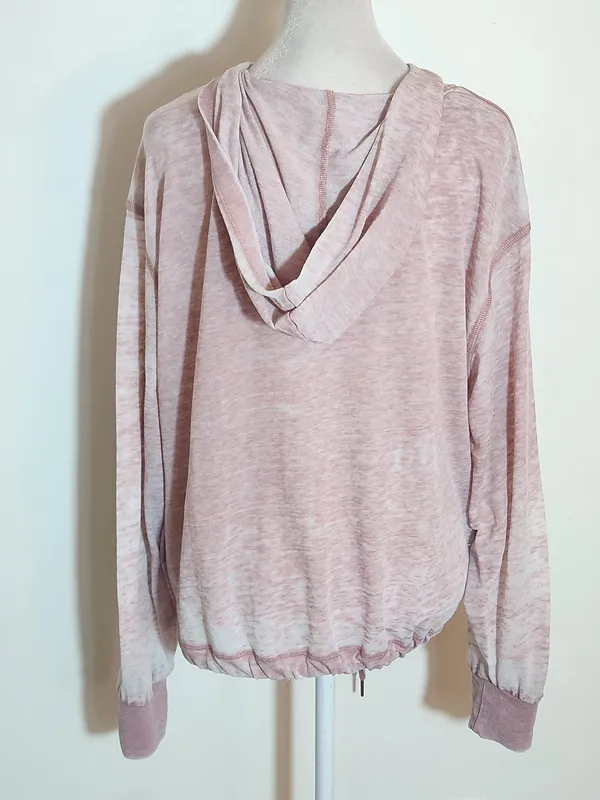 Altar'd State Revival Pink Distressed Oversized Hoodie Pullover Size Small - Image 3