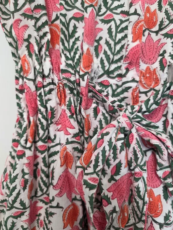 Mod’s Mahal Women’s Midi Shirt Dress English Garden Size XS Pink Green Floral - Image 8