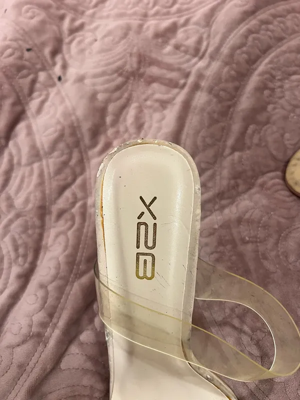 X2 Clear Strap Nude Heeled Mules Tan Size 10 - Image 5