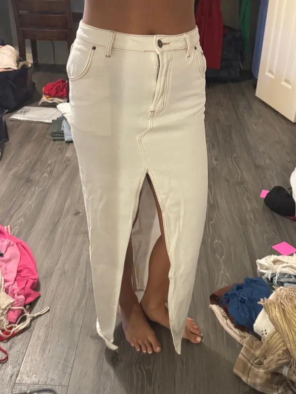 Princess Polly White Denim Skirt Lioness - Image 2