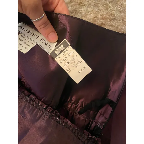 Vintage Albert Paul Iridescent Purple Taffeta Midi Skirt NWT Deadstock Whimsy - Image 6