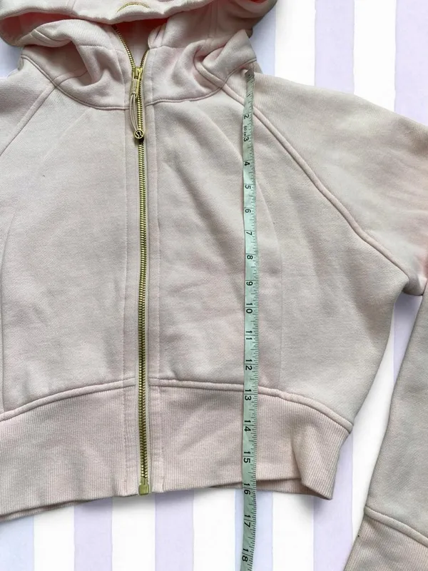 Lululemon pink cropped scuba gold zipper size xs/s - Image 5