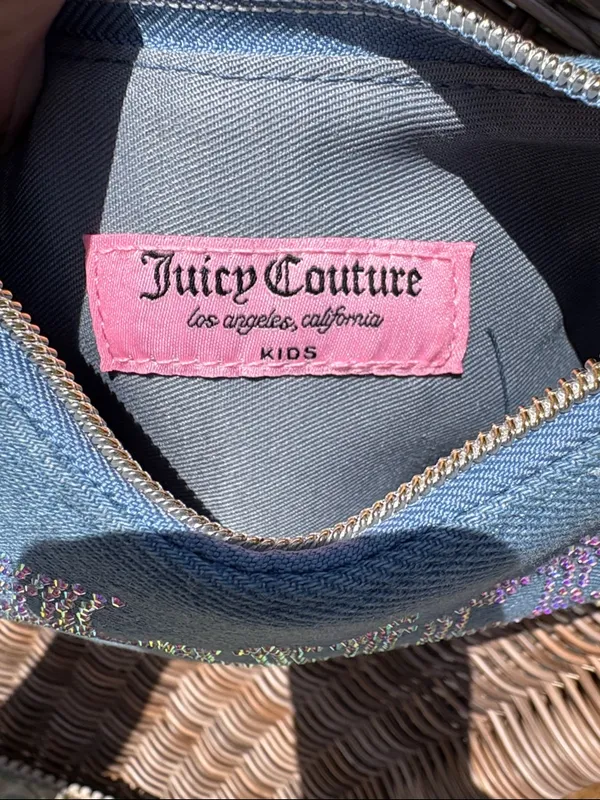 Juicy Couture Kids Mini Blue Denim Hobo Bag - Image 3