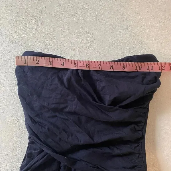 Victoria’s Secret Navy Strapless Ruched Sweetheart Dress XS Built In Bra - Image 5