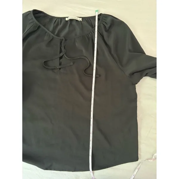 Abercrombie & Fitch Black Sheer Blouse Long Sleeve Size S - Image 4