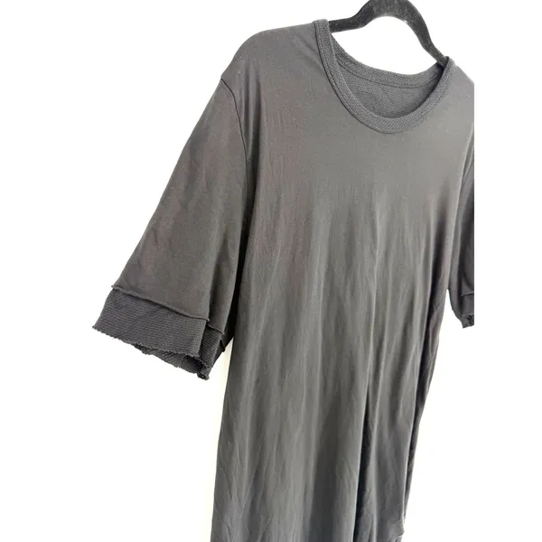 Lost & Found Ria Dunn T-Shirt Dress M Black Asymmetrical Raw Edge Made In Italy - Image 9