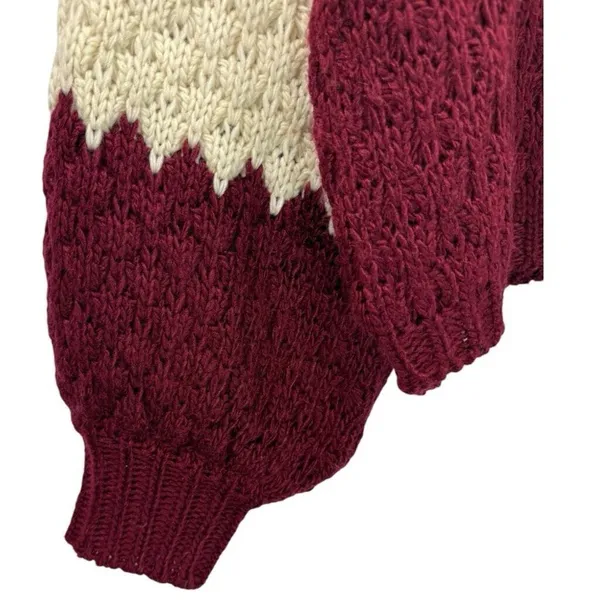Anthropologie Nell Chunky Knit‎ Colorblocked Sweater Size Medium Cozy Casual - Image 10