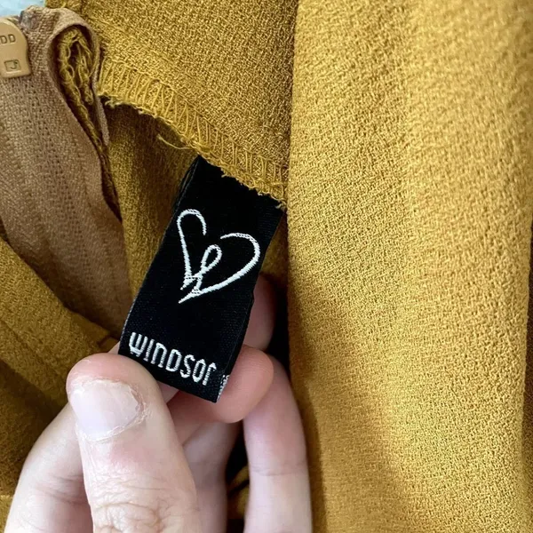 Windsor‎ yellow v-neck plunge dress miniskirt bow detail summer sundress party - Image 2