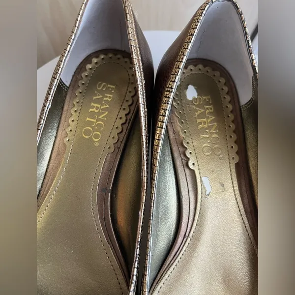 Franco‎ Sarto Metallic Brown/Gold Leather Flats - Size 7 - Image 8