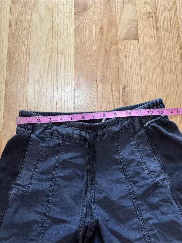 Daily Practice Anthropologie Gray Black Barrel Leg Pull on Pants Sz S - Image 3
