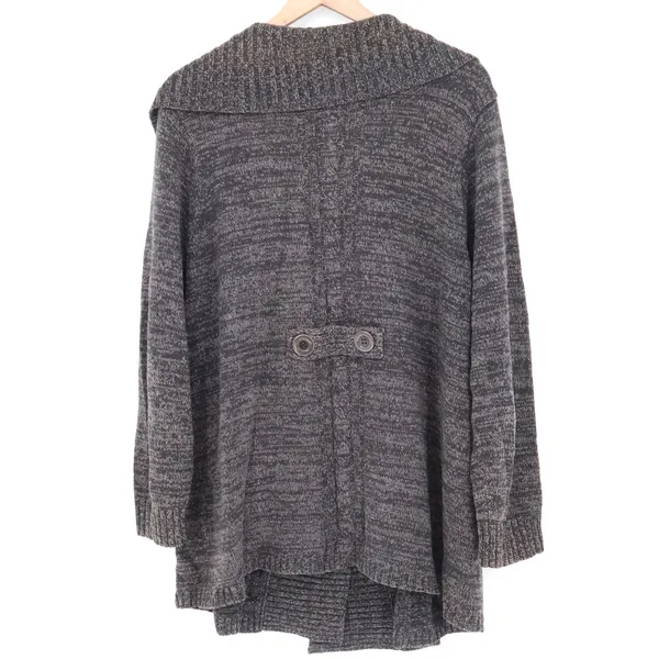 Style & Co Cardigan Woman XL Marled Shawl Collar Gray Double Breasted Good - Image 4