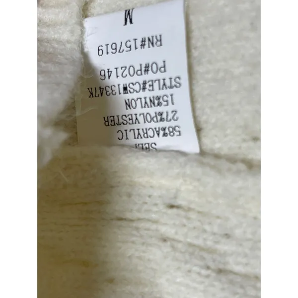 Cloud Ten White Cable Knit Bow Button Sleeveless Cardigan Sweater Vest Top Sz M - Image 6