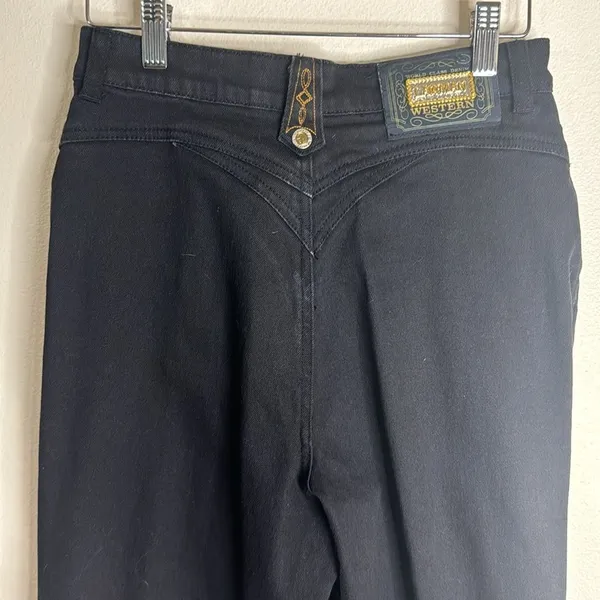 Vintage high waist lawman western denim jeans in black cowboycore‎ size 25 - Image 10