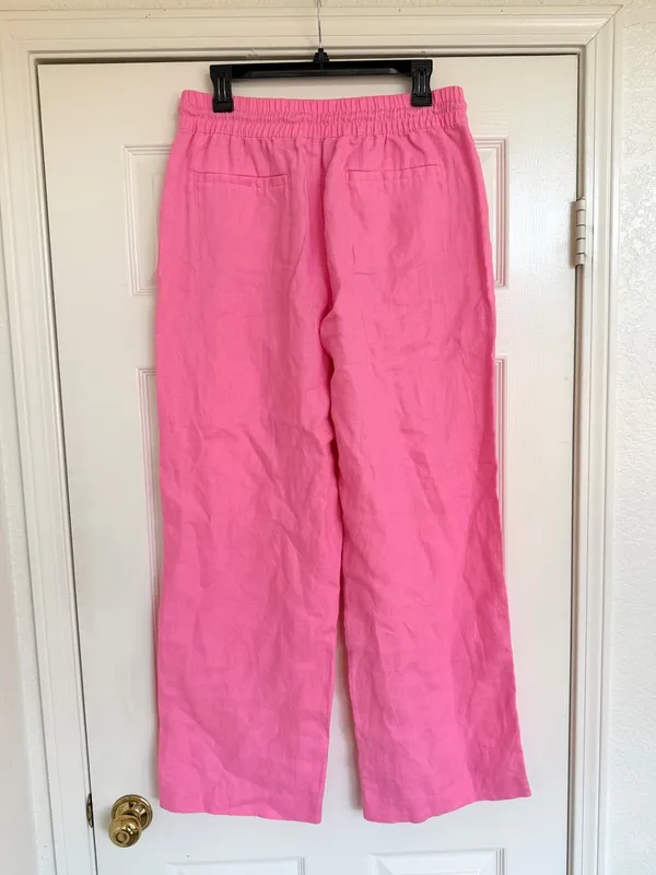 Athleta Retreat Linen High Rise Wide Leg Pants Relaxed Fit M - Image 6