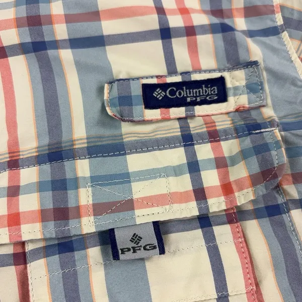 Columbia PFG Super Bahama Shirt Womens Large Beige Plaid Long Sleeve Fishing Sun - Image 5