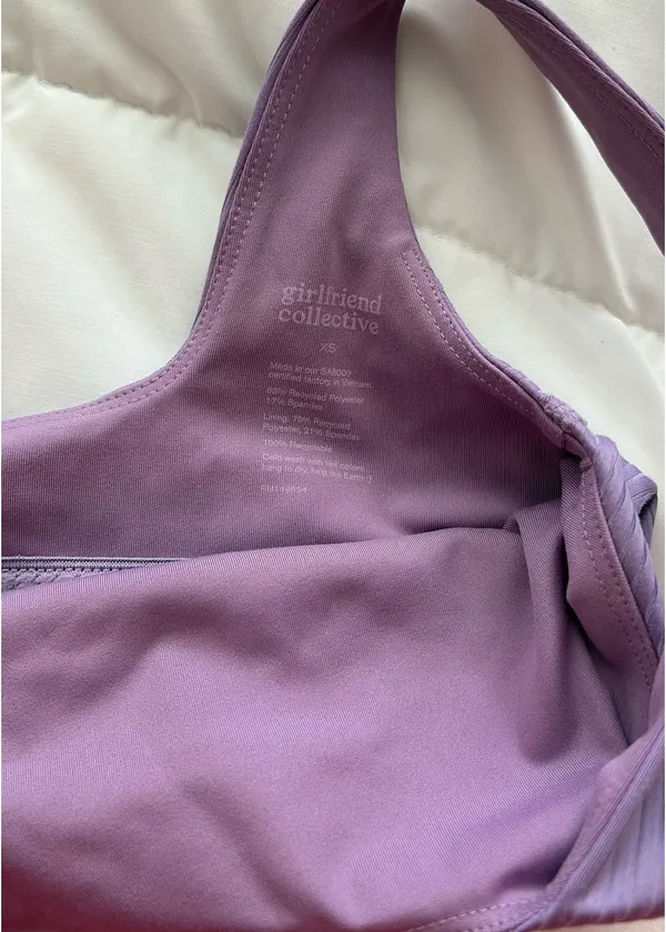 Girlfriend Collective Purple Sports Bra - Image 3
