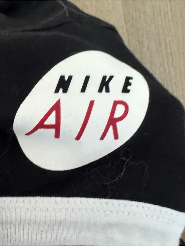 Nike Black Crop Tee with White Ringer and Checker Swoosh - Image 8