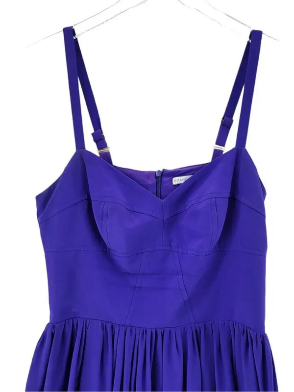 Amanda Uprichard-Revolve-Mimosa Royal Irrgdescant Blue Silk Mini Dress - Image 3