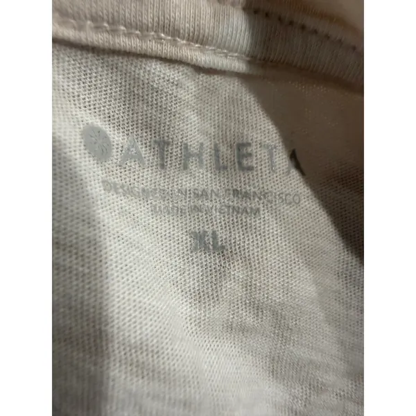 Athleta Womens Tan White‎ Camo Short Sleeve Crewneck T-Shirt XL Relaxed Fit - Image 4