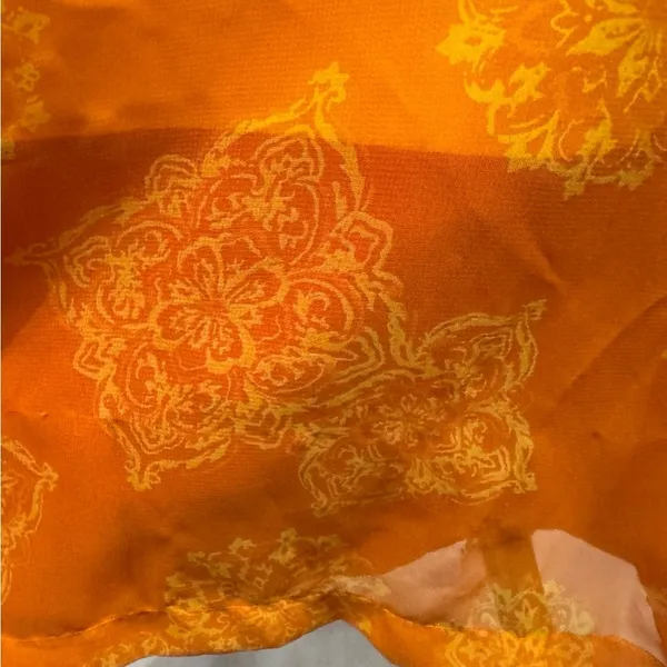 JH collectibles orange printed chiffon overlay maxi dress size 14 - Image 4