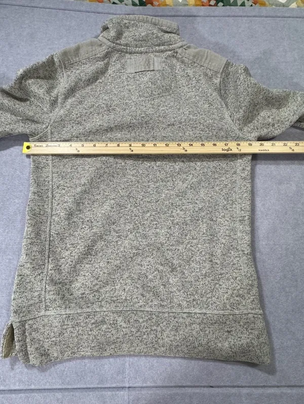 Fatface Pullover Sweater Size XS Grey Marl 1/4 Button Elbow Patches - Image 5