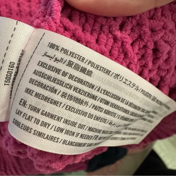 Hot Pink Abercrombie and Fitch Chenille Mock Neck Sweater‎ Medium - Image 7