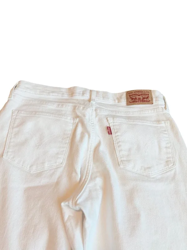 Levi's White Denim Jeans Classic Straight Casual Everyday Pants Size 28 Women's - Image 8