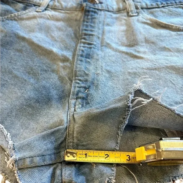 VTG Orange Tag Levi’s Denim Cutoff Shorts 35” Waist Relaxed Western Grunge - Image 7