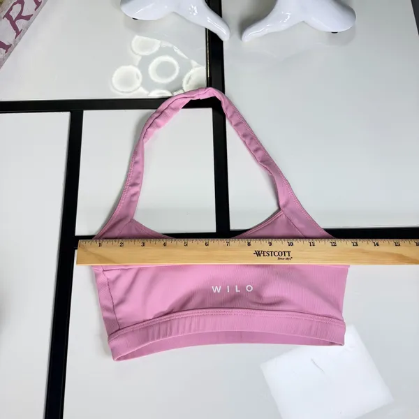 WILO The Label Pink Ribbed Halter Crop Top / Sports Bra - Size XS 🌸✨ - Image 5