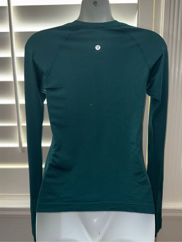 Lululemon Swiftly Tech Long Sleeve Shirt 2.0 Race Length Storm Teal Green Size 4 - Image 4