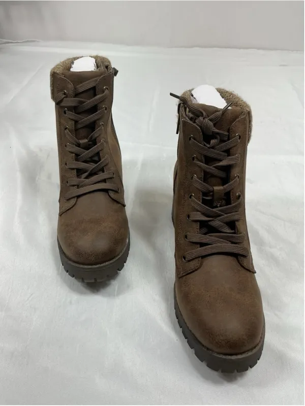 Womans New Bamboo Chief 18 Platform Ankle Boots Size 8 Tan - Image 2