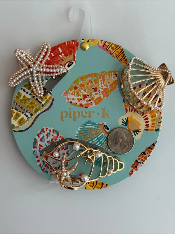 Piper K nwt Gold Seashell & Starfish hair claw clips - Image 3