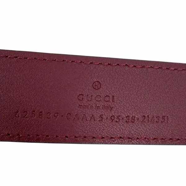 Gucci GG Marmont Belt Red Leather Gold Buckle Women Size 95/38 - Image 10