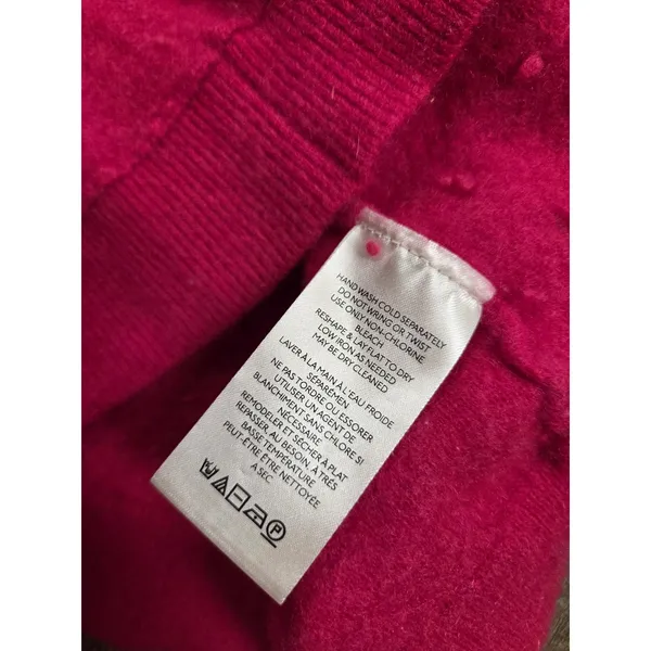 Free People Ottoman Slouchy Tunic Size M 100% cashmere Bright Pink Sweater - Image 4