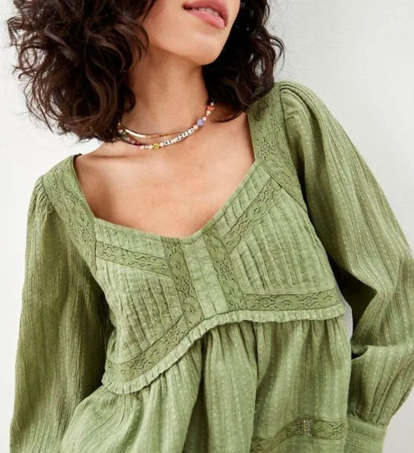 Outfitters Green BabyDoll Top - Image 6