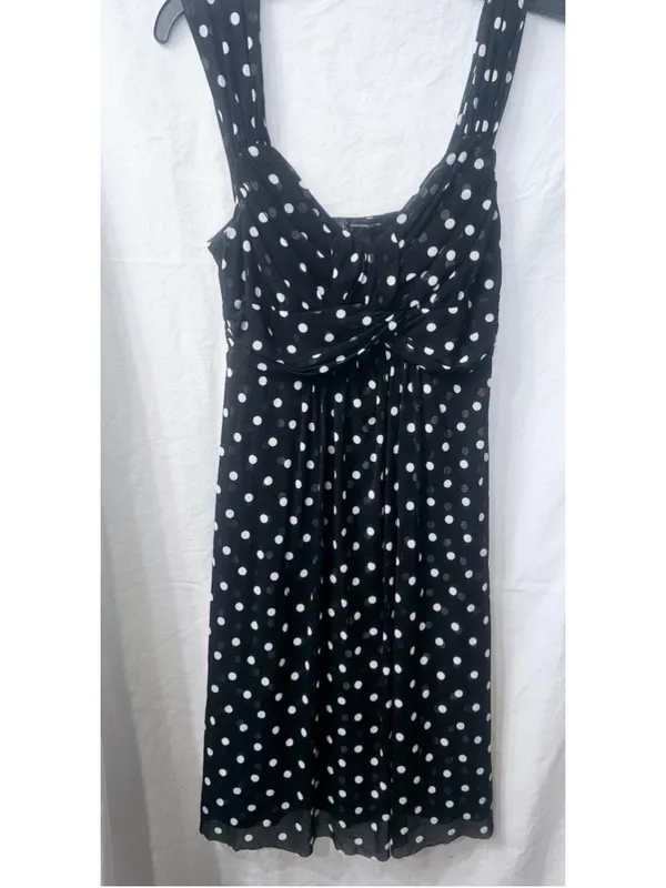 Women's INC International Concepts Polka Dot Mini Dress, Size S, Black/White - Image 2