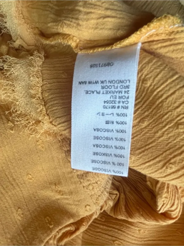 Free People Sz XS Strapless Mustard Yellow Mini Dress - Image 8