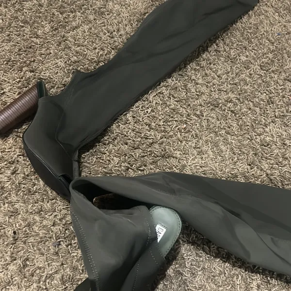 Cape Robbin “Connie” Knee High Boots‎ Army Green Nylon - Image 3