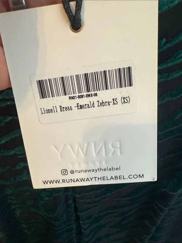 Runaway the Label Lionell Dress Emerald Zebra NWT 2 - Image 4