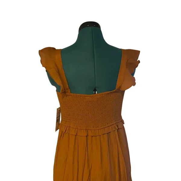 Nanette Lepore Rust Orange Glazed Ginger Cottage Tiered Ruffle Maxi‎ Dress NWT 8 - Image 5