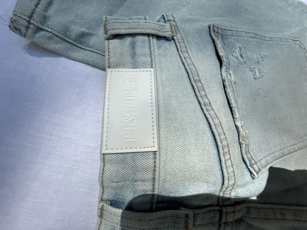 Pistola Forever Jeans Light Wash Distressed Straight Leg Denim - Image 6