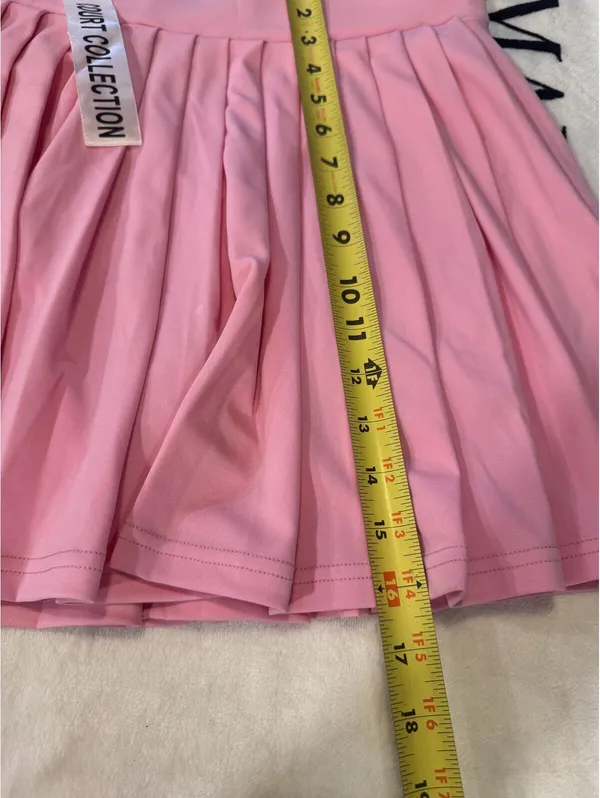 Indero Active Women's Solid Pleated Athletic Skort Skirt Size L Pink Size L - Image 7